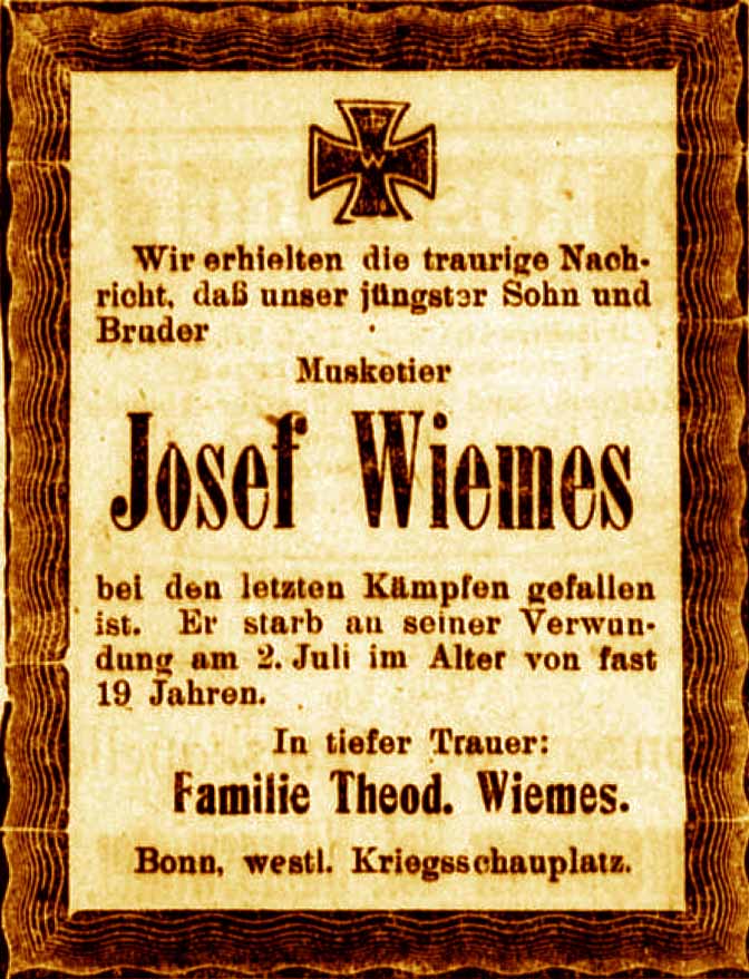 Anzeige im General-Anzeiger vom 14. Juli 1917
