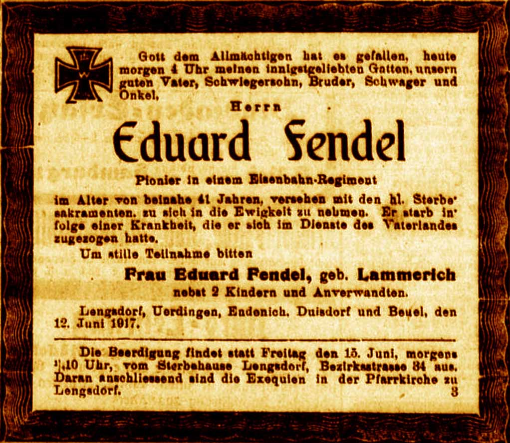 Anzeige im General-Anzeiger vom 13. Juni 1917