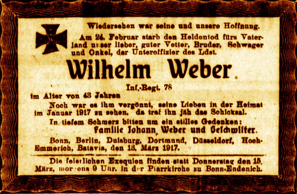Anzeige im General-Anzeiger vom 13. März 1917