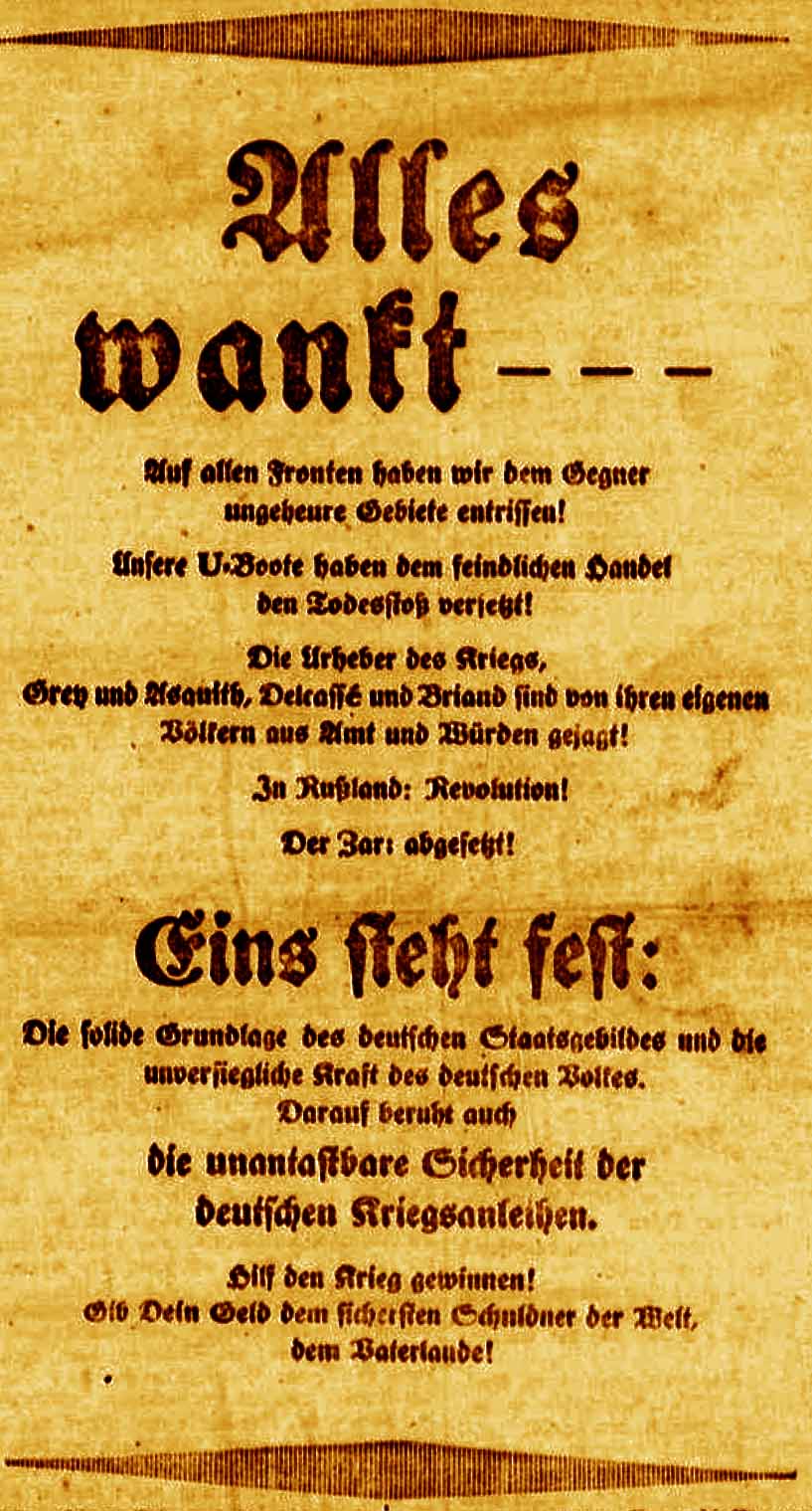 Anzeige in der Deutschen Reichs-Zeitung und in der Bonner Zeitung am 28. März 1917