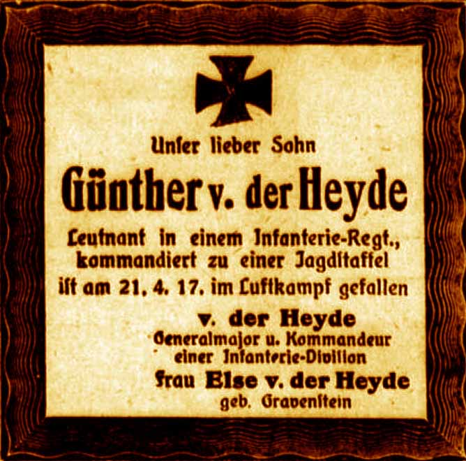 Anzeige im General-Anzeiger vom 1. Mai 1917