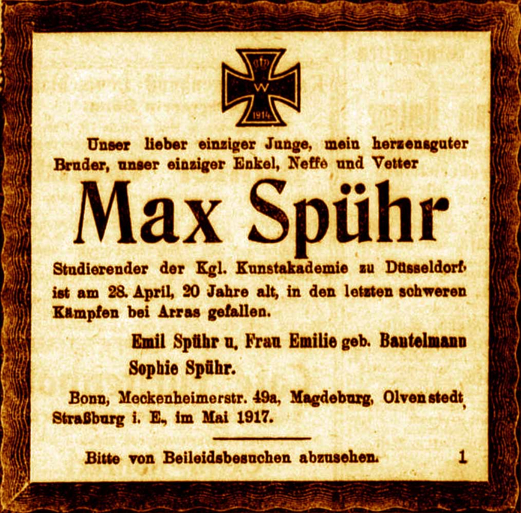 Anzeige im General-Anzeiger vom 7. Mai 1917