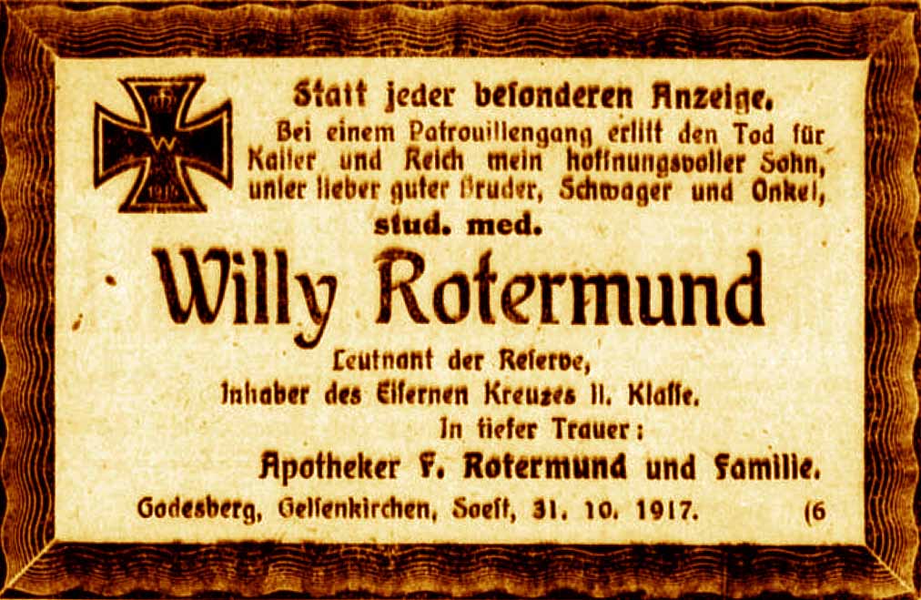 Anzeige im General-Anzeiger vom 3. November 1917