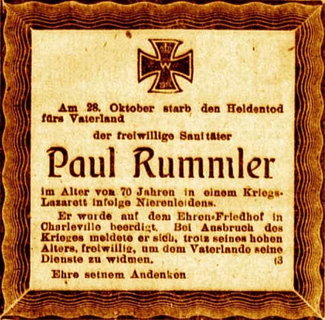 Anzeige im General-Anzeiger vom 14. November 1917