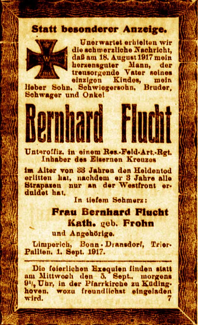 Anzeige im General-Anzeiger vom 2. September 1917