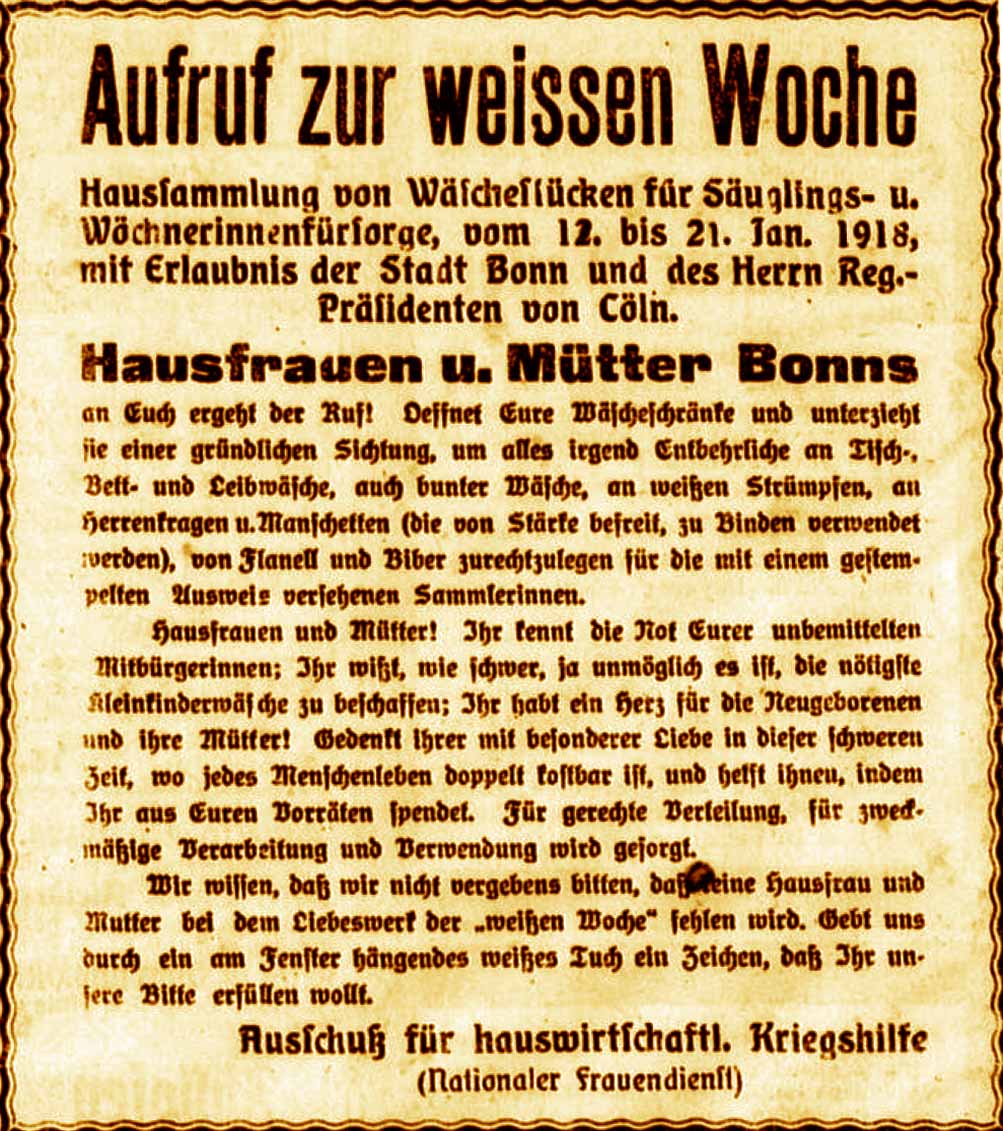 Anzeige im General-Anzeiger vom 12. Januar 1918