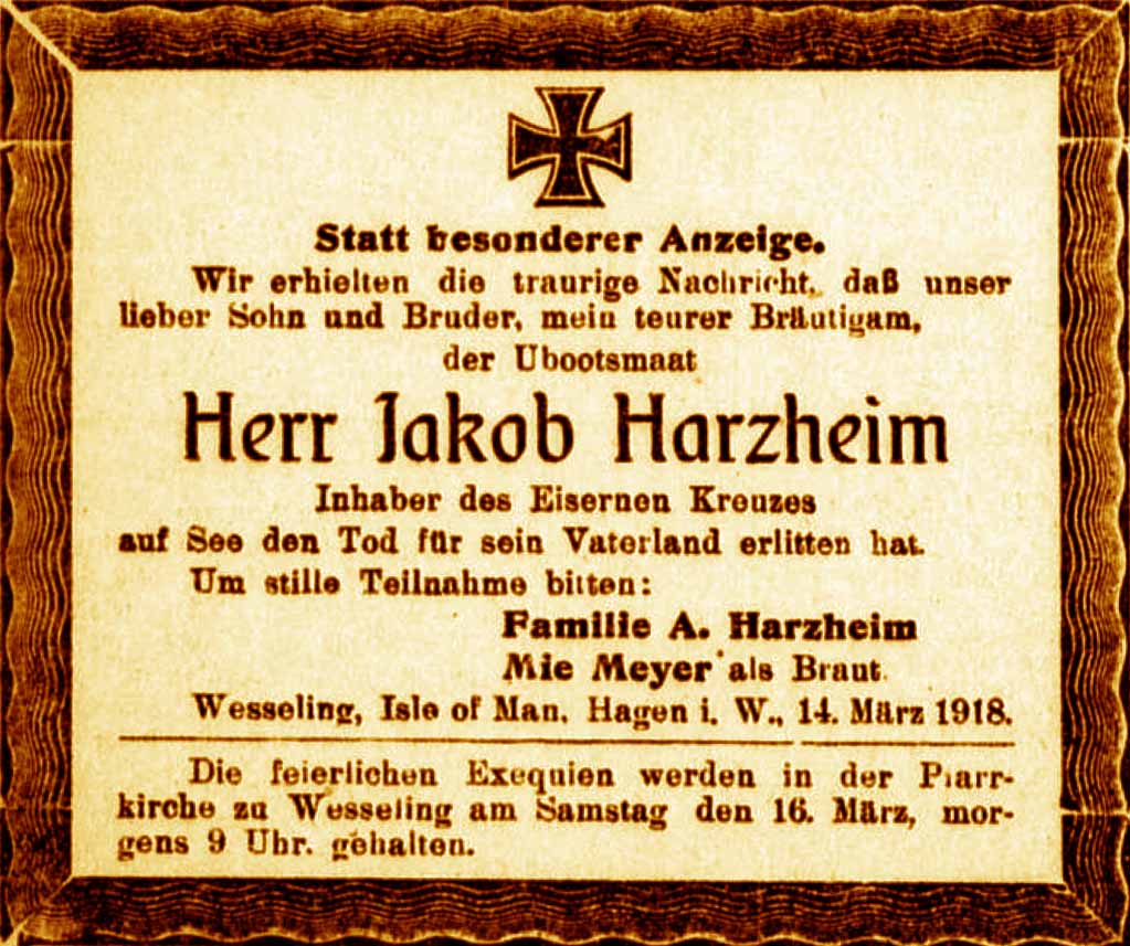 Anzeige im General-Anzeiger vom 14. März 1918