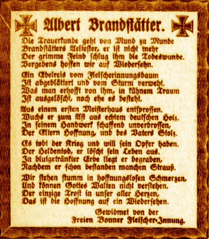 Anzeige im General-Anzeiger vom 6. April 1918