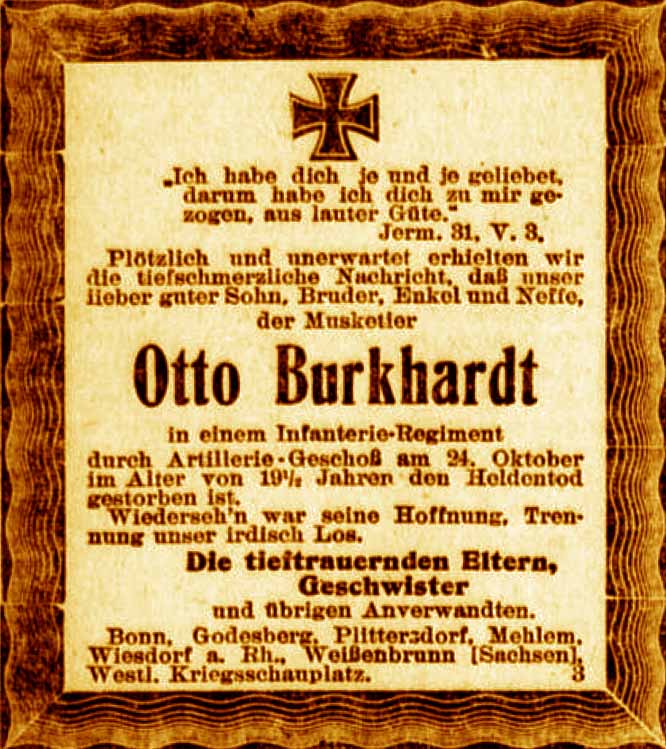 Anzeige im General-Anzeiger vom 6. November 1918