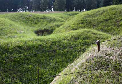Spuren der Kämpfe in Beaumont-Hamel
